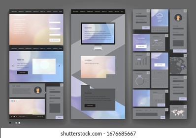 Website template, headers and interface elements