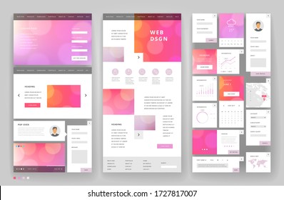 Website template, headers and interface elements