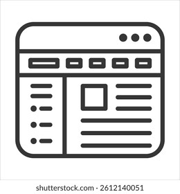 Website Template Icon Vector Illustration Outline