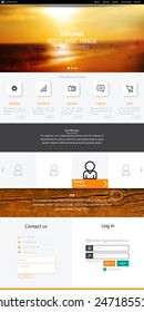 Website template, icons, headers, blurred backgrounds and other vector elements for your design.