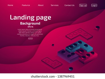 Website template landing page Geometry concept Wasps and gradients