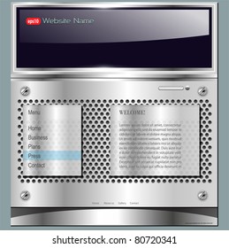 Website template metallic, editable vector