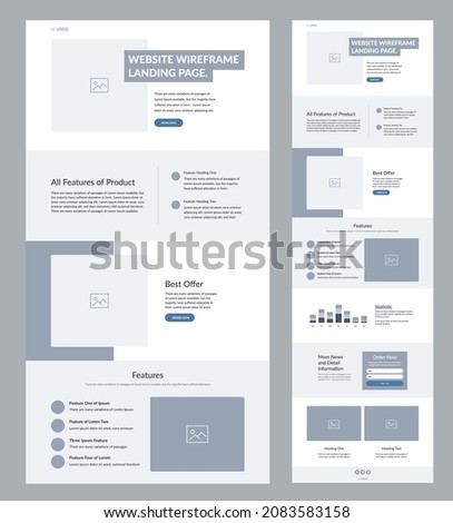 Website template. Modern responsive design GUI layout.
