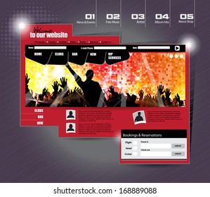 Website template with music banner