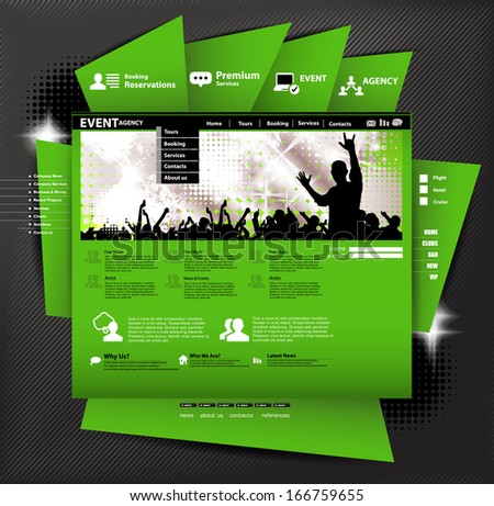 Website template with music even subject 