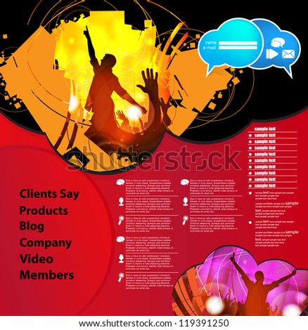 Website template with music event subject