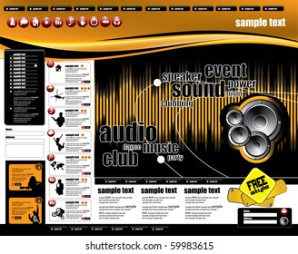 Website template with music subject