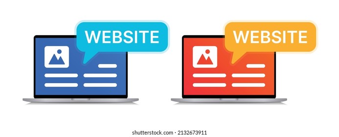 Website template on computer screen vector illustration.