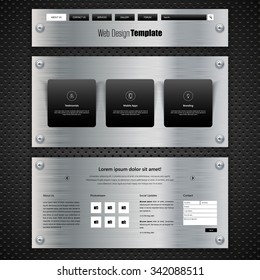 Website template on metal plate, Creative Design. Vector eps 10