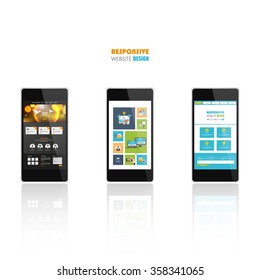 Website Template on Smart phone, 
