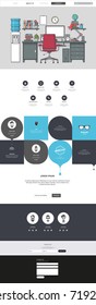 Website Template: One Page Flat Design Style Vector Illustration.