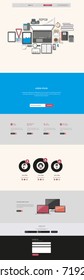 Website Template: One Page Flat Design Style Vector Illustration.
