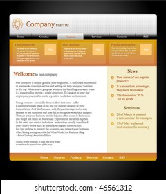 website template, orange design