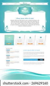 Website Template with ornaments. 