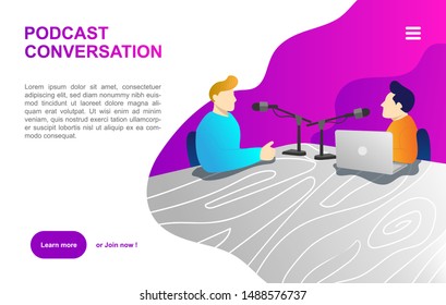 Website template for podcast conversation activity