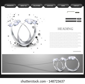 Website template presentation Diamond ring  vector design