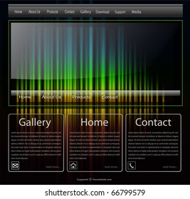 Website template rainbow glowing neon, editable vector.