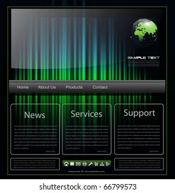 Website template rainbow glowing, vector.