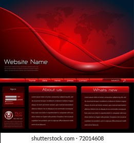 Website template red black, editable vector