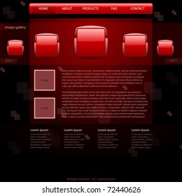 Website template in red design