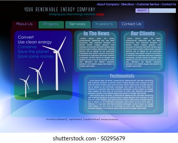 Website template for renewable energy. Easy to update