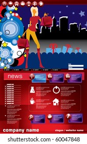 Website template with shopping subject