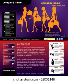Website template with shopping subject