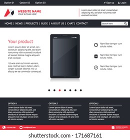 Website template - slideshow, 3 options and horizontal menu company