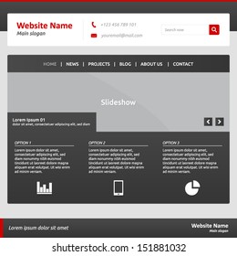 Website template with slideshow, options and horizontal menu