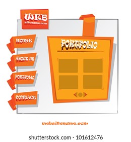 WEbsite template sticker paper design origami style portfolio