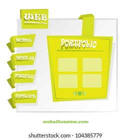 WEbsite template sticker paper design origami style portfolio. vector illustration.
