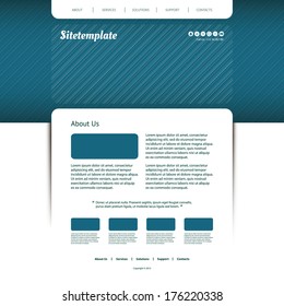 Website Template with Striped Header Design