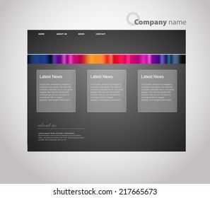 Website template with stripes.