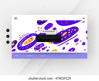 Website template, trendy geometric flat pattern, frame with abstract background for brochure, flyer or presentations design, vector illustration.