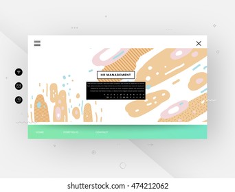 Plantilla de sitio web, patrón plano geométrico de moda, marco con fondo abstracto para el diseño de folletos, volantes o presentaciones, ilustración vectorial.