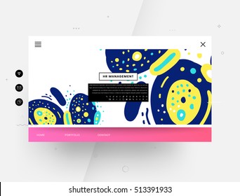 Plantilla de sitio web, patrón plano geométrico de moda, marco con fondo abstracto para el diseño de folletos, volantes o presentaciones, ilustración vectorial.