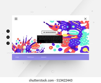 Website template, trendy geometric flat pattern, frame with abstract background for brochure, flyer or presentations design, vector illustration.