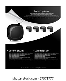 Website template, vector.