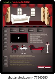Website template. Vector classic furniture and interior design