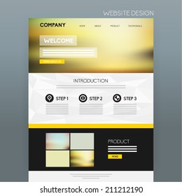 Vector Yellow Website Design Template Adaptive Stock Vector (Royalty ...