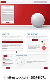 Website Template Vector Design with minimal still life illustration