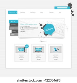 Website Template Vector Eps10, Modern Web Design with flat UI elements. Ideal for Business layout