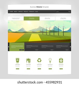 Website Template Vector, with landscape vector illustration. Creative design.