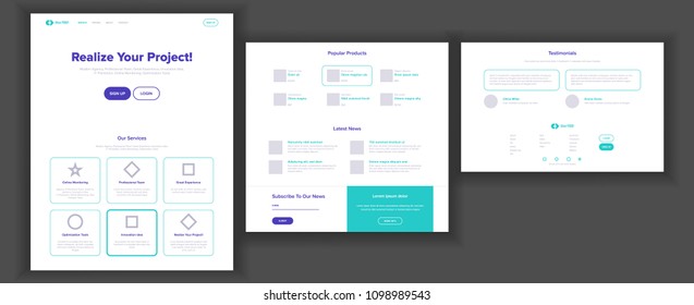 Website Template Vector. Page Business Technology. Landing Web Page. Creative Modern Layout. Payment Plan. Engineering Growth. Example Brand. Illustration
