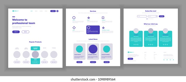 Website Template Vector. Page Business Project. Shopping Online Landing Web Page. Manager Meeting. Corporate Concept. Technical Online Support. Design Evolution System. Illustration
