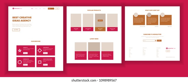 Website Template Vector. Page Business Interface. Landing Web Page. Responsive Ux Design. Responsive Blank. Finance Service. Opportunity Form. Illustration
