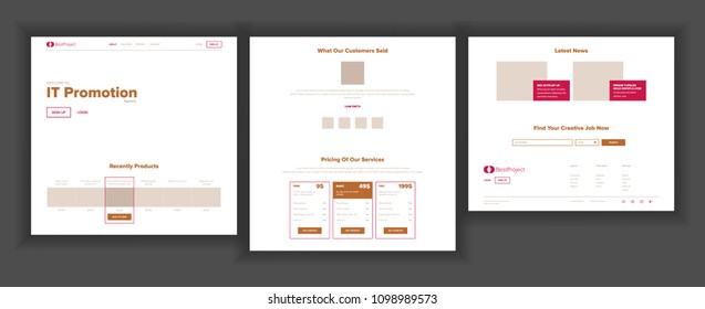 Website Template Vector. Page Business Technology. Landing Web Page. Creative Modern Layout. Finance Service. Engineering Growth. Payment Plan. Illustration
