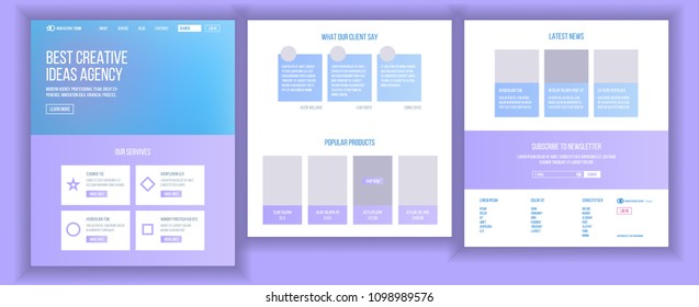 Website Template Vector. Page Business Landing. Shopping Online Web Page. People Environment. Creativity Construction. Responsive Design Interface. Brainstorming Communication. Illustration