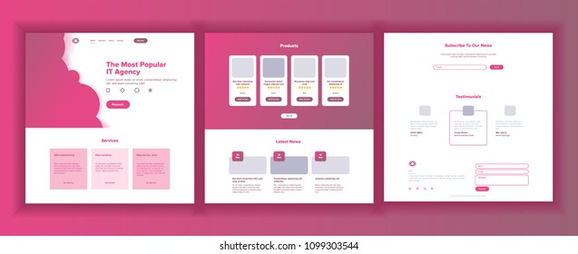 Website Template Vector. Page Business Interface. Landing Web Page. Responsive Ux Design. Opportunity Form. People Environment. Creativity Construction. Illustration