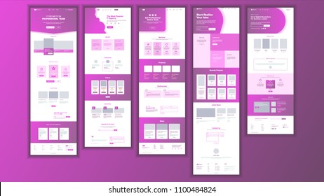 Website Template Vector. Page Business Project. Shopping Online Landing Web Page. Manager Meeting. Corporate Concept. Technical Online Support. Design Evolution System. Illustration
